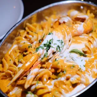 fusilli with langoustine