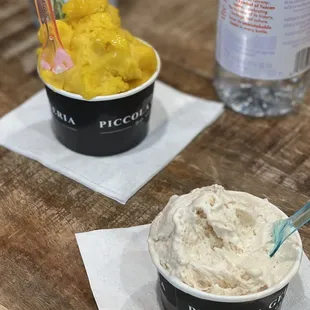 Salted almond and mango gelato