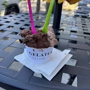 Nutella and chocolate gelato