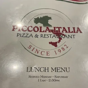 Menu front