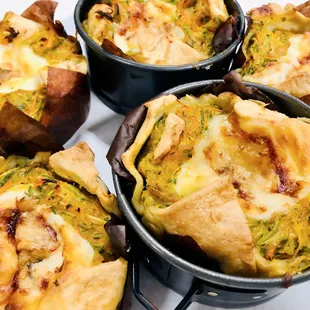 a selection of baked potatoes