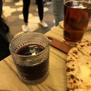 Beer on draft and sparkling red