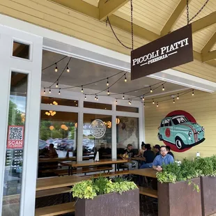 Entrance and outdoor seating