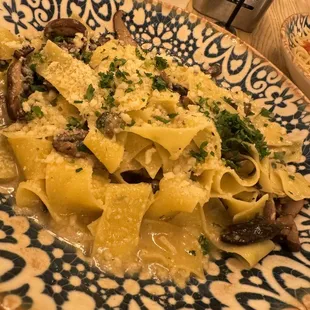 Pappardelle and fungi