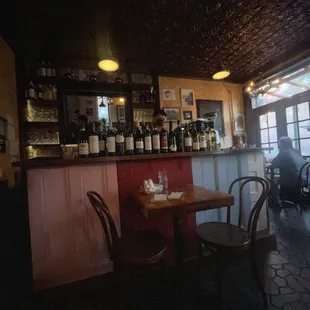 Cozy bar with Italian wines