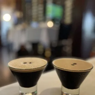 two glasses of coffee
