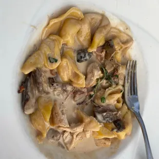 The delicious chicken and pasta dinner we both had - we both recommend . Wish the pic was more appealing