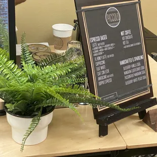 Travel coffee bar menu for espresso