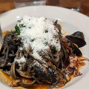 Special of the  Day: Squid Ink Linguine and Seafood Pasta