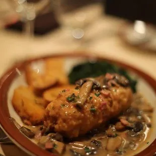 a plate of food on a table