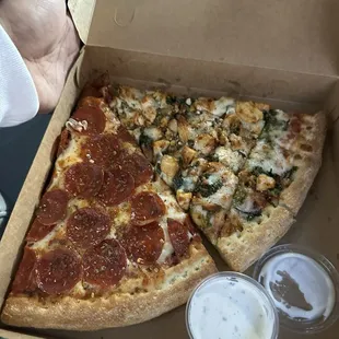 Halal Pepperoni and Spinach Chicken Slice