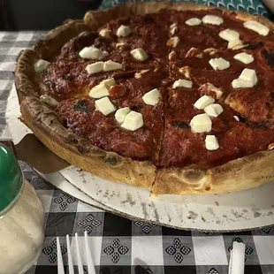 14 inch deep dish with mozzarella
