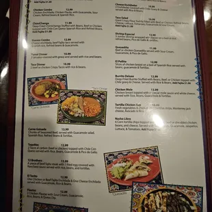 Lunch menu