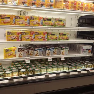 a display of canned food