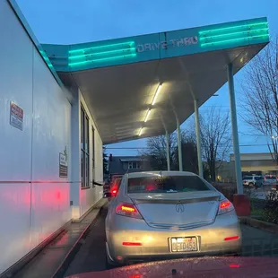 a car at a gas station