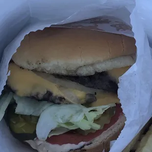 The Deluxe Double Cheeseburger.