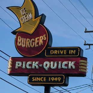 a sign for a burger restaurant