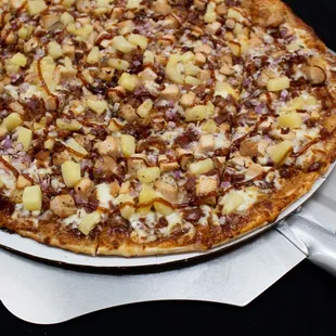 a close up of a pizza