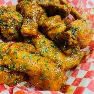 chicken wings and fried chicken, food