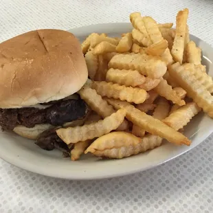 1/3 lb. Swiss Mushroom Burger &amp; French Fries