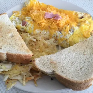 Denver Omelette, Hash Browns, Toast