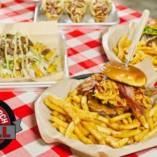 a table full of food