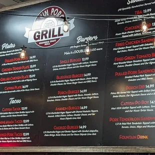 Large menu board
