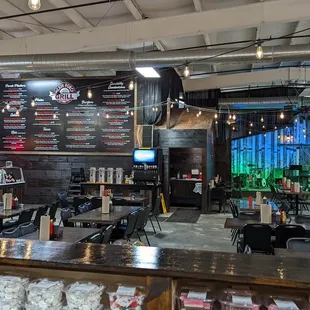 Ordering area and menu board