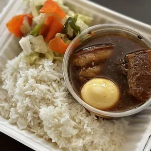 Thit Trung Kho Tau (Braised pork belly with egg).  So, so flavorful!