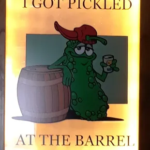 a pickle with a glass