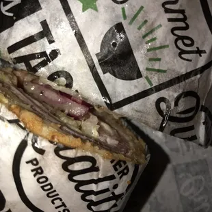 a close up of a sandwich
