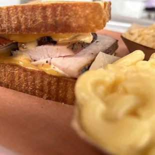 Turkey melt - close up of interior