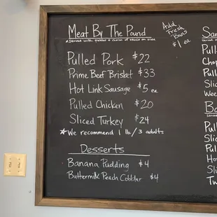 Meat by the pound and desserts