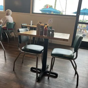 Indoor seating and outdoor patio seating