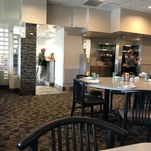 a view of the dining area