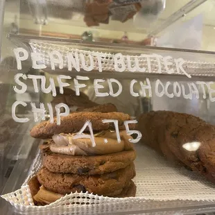 Peanut butter stuffed chocolate chip