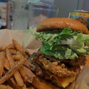 Bourbon burger +avocado w/ hand-cut fries (ask for ranch)