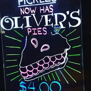 Pickles has Oliver's Pie. Made right here in Wheeling!