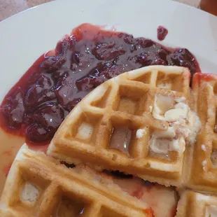 waffles, food