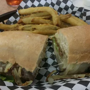 Philly Cheese Steak with Pickle Fries