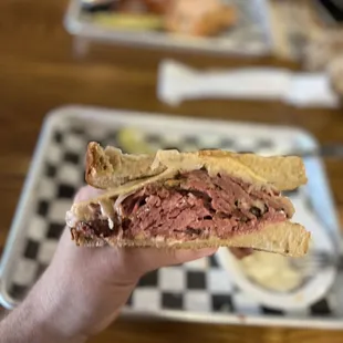 Half of the Brooklyn Rueben wow! It's so massive!