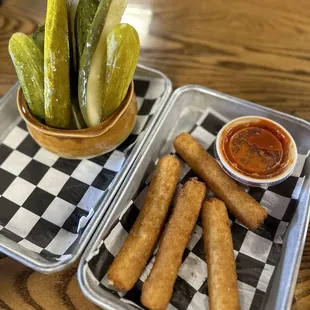 Pickle Bar and Mozzarella Sticks