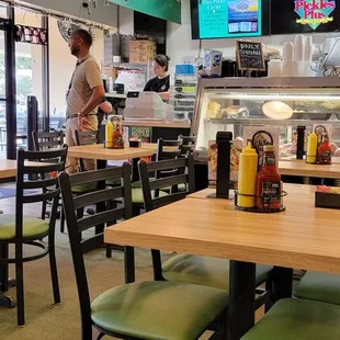 the inside of a fast food restaurant