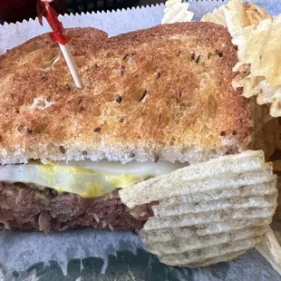 Pastrami melt on rye