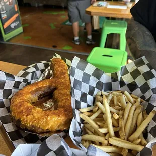 Fresh Dough Crab Pretzel BASKET OF FRIES