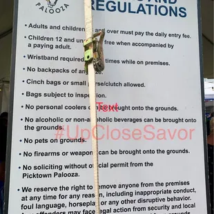Rules and regulations posted 7/2022 #UpCloseSavor