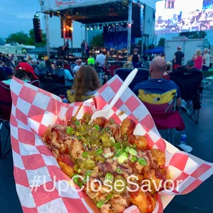 BBQ Pork Gangster Tots add jalapeños at Picktown Palooza 7/2022 #UpCloseSavor