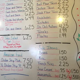 Menu cont.