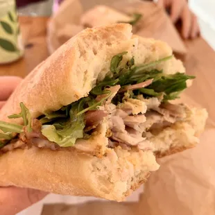 Porchetta sandwich is tasty but pre-made ($14)
