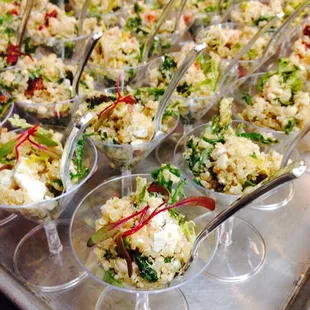 Quinoa- baby arugula salad martini